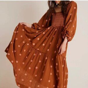 Free People Dahlia Embroidered Maxi Dress - M